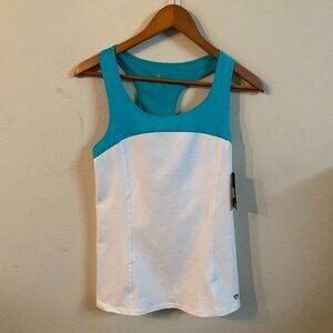 COLOSSEUM MEDIUM WHITE/GREEN OPAL TANK TOP